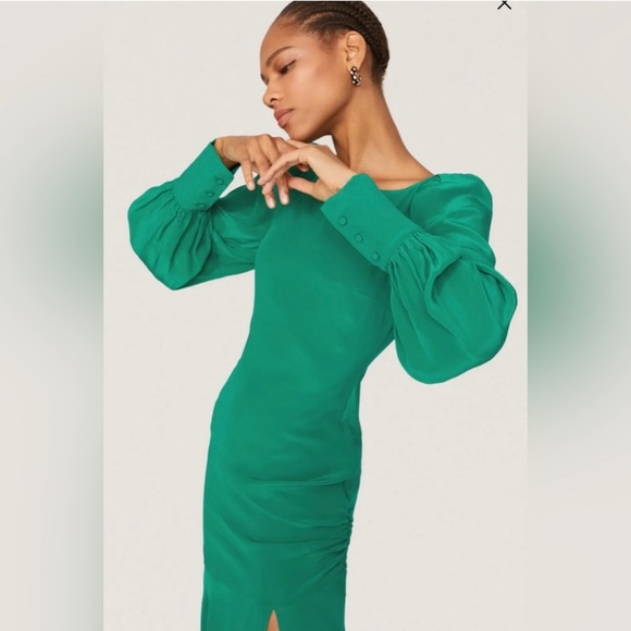 De La Vali Presley Gown Maxi Dress in Green Size UK 10 US 6 - Picture 6 of 13